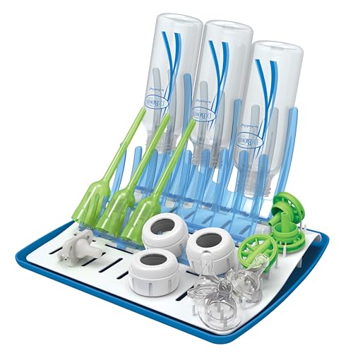 Dr. Brown's Folding Baby Bottle Drying Rack for Easy Storage - Dry Nipples,Pacifiers and Other Baby Essentials,BPA Free,(Pack of 6) - color: Folding Drying Rack (Pack of 6)