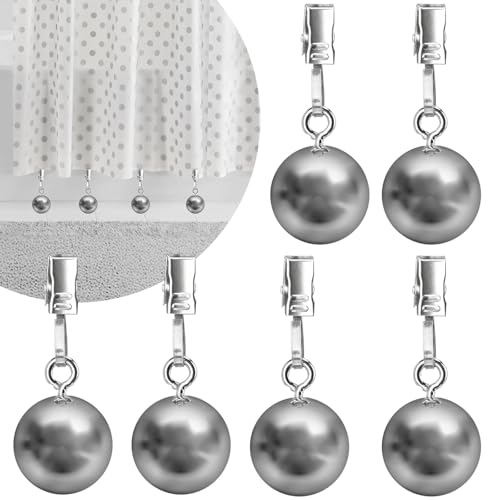6 Pack Shower Curtain Weights, Prevent Curtain Liner from Blowing Around, Stainless Steel Shower Liner Weights Clip Down Curtain, Garden Flags Tablecloth - size: 6 Pack