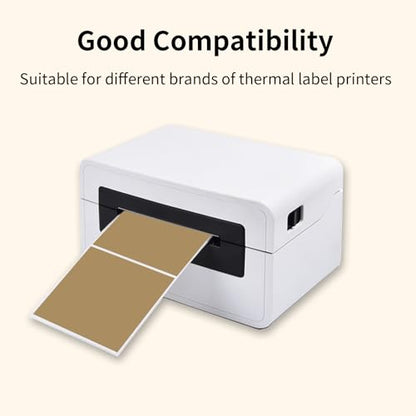 Square Thermal Labels Stickers 3"x3", Brown Square Direct Thermal Labels Stickers, Perforation Line Design- 300 Sheets - color: Brown, size: Square 3'' X 3''