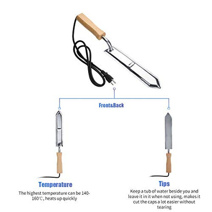 Electric Uncapping Knife, Acogedor Bee Uncapping Knife Electric Honey Knife Honey Scraper Beekeeping Hot Knife Stainless Steel Cutter (US Plug)