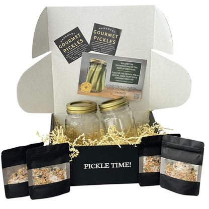 The Gourmet Pickle Kit -Must Bee Company– DIY Pickling Set with Reusable Glass Jars, Spices & Step-by-Step Guide – Fermentation Kit for Homemade Dill Pickles