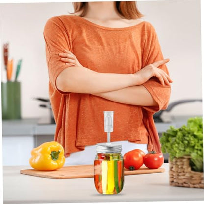 YARNOW Mason Jar Fermenter Lid Kit 87mm Wide Mouth with Airlock and Tinplate Lid for Pickling and Vegetable Fermentation Home Kitchen Accessories Random Color