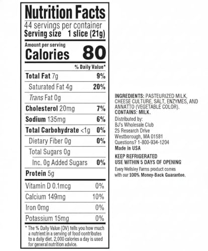 Sliced Sharp Cheddar Cheese, delivers the bold, sharp cheddar taste you expect. The cheese is sliced for ease of use, and the resealable container helps ensure freshness. [32 oz, 2 lbs.]