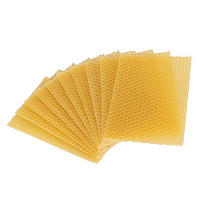 10 Sheets Beekeeping Beeswax Sheets Natural Useful Pure for Bee Hives (Medium)