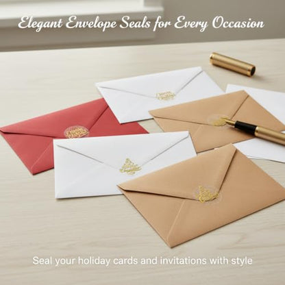 500pcs Christmas Stickers Clear Gold Foil Merry Christmas Stickers Packaging Labels for Small Business Envelope Seals Holiday Gift Box Birthday Party Favors - color: 500pcs- Gold Foil Merry Christmas