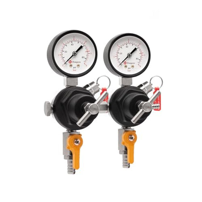Kegco Secondary Regulator, Double Gauge, Black