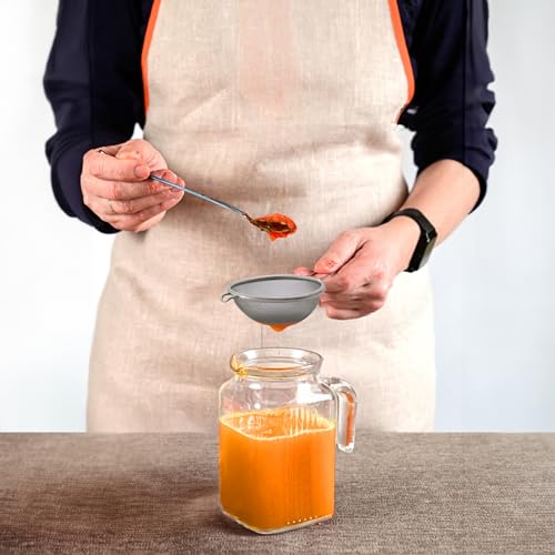 HIC Kitchen Fine Mesh Strainer With Helper Handle, 18/8 Stainless Steel, 3.75-Inch, For Sifting, Straining, And Draining Fruits, Vegetables, And Sauces, Set of 2 - size: Mesh, 3.75-Inch, Set/2