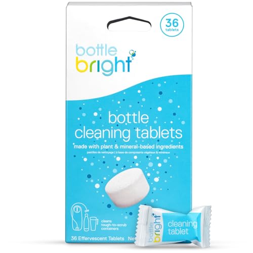 Bottle Bright Cleaning Tablets 12, 36, 78 Count – Water Bottle Cleaner for Stainless Steel, Tumblers, Thermos | Removes Coffee Tea Stains, Eliminates Odors, Easy and Safe Cleaning - size: 36 Count (Pack of 1)