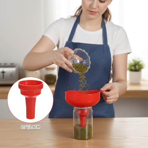 5 Pcs Wide Mouth Funnel, Food Grade Wide Funnels with Strainer Long Neck Plastic Funnels for Filling Bottles, Canning, Mason Jar, Shampoo, Liquids