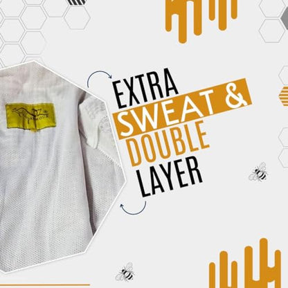 3 Layer Ventilated Bee Suit for Men & Women, Sting Proof Beekeeping Suit with Fencing & Round Veil, Professional Beekeeper Suit & Gear (XS) - size: X-Small