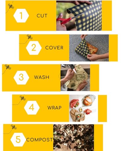 Beeswax Wrap: Sustainable Plastic-Free Storage for Snacks & Bread. Reusable, Cotton-Based & Eco-Friendly. Grey Nuts Design, 55”x13.4” Roll. - color: Gray