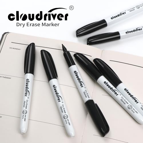 cloudriver Dry Erase Markers Ulta Fine Tip, 72 Pack Black Whiteboard Marker, 0.7mm, Low Odor, For Office And Home