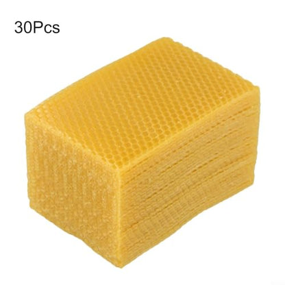 30Pcs Beeswax Beehive Foundation Sheets 9X13.2cm Natural For Honeycomb Nesting Base For Bee Hive Frames And For Beekeeping Equipment