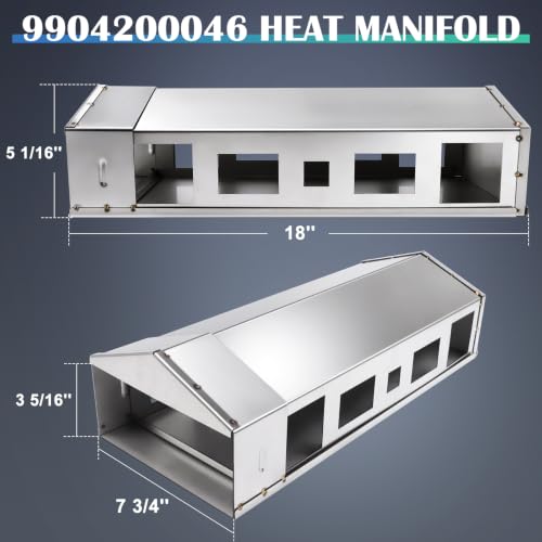 9904200046 Heat Manifold Kits for Masterbuilt Gravity Series 800 Digital Charcoal Grill and Smokers, Stainless Steel Heat Shield with Base for Masterbuilt MB 800 Smoker Parts MB20040122, MB20040221. | Heavy Duty Stainless Steel - size: For Masterbuilt 800