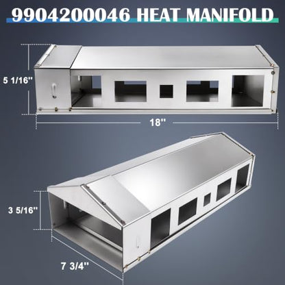 9904200046 Heat Manifold Kits for Masterbuilt Gravity Series 800 Digital Charcoal Grill and Smokers, Stainless Steel Heat Shield with Base for Masterbuilt MB 800 Smoker Parts MB20040122, MB20040221. | Heavy Duty Stainless Steel - size: For Masterbuilt 800