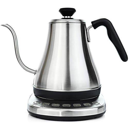 Gooseneck Electric Kettle with Temperature Control - 0.8L Stainless Steel & BPA Free Plastic - Custom Temp Presets for Teas & Coffee - Keep Warm Option - style: Temperature Control & Presets