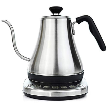 Gooseneck Electric Kettle with Temperature Control - 0.8L Stainless Steel & BPA Free Plastic - Custom Temp Presets for Teas & Coffee - Keep Warm Option - style: Temperature Control & Presets