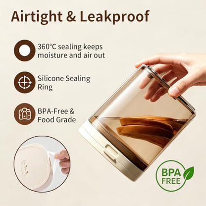 Airtight Food Storage Container with Magnetic Scoop & Built-in Leveler, 800ML Coffee Canister with Date Tracker, BPA Free UV Blocking Food Container for Coffee Beans, Ground Coffee, Tea, Sugar & Flour - color: 800ml