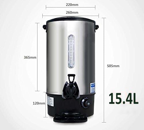 INTBUYING Stainless Steel Large Capacity Commercial 110V Hot Water Dispense Boiler Instant Boiling Machine Heater Electric Kettle Temperature Control for Coffee Tea with Faucet Tap-15.4L - size: 16.3 Quarts