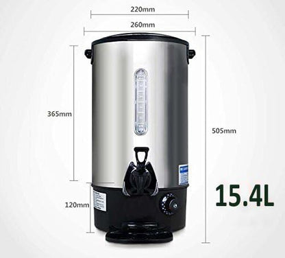 INTBUYING Stainless Steel Large Capacity Commercial 110V Hot Water Dispense Boiler Instant Boiling Machine Heater Electric Kettle Temperature Control for Coffee Tea with Faucet Tap-15.4L - size: 16.3 Quarts