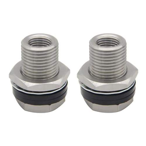 Stainless Steel Bulkhead Fitting 1/4" NPT Female Bulked Coupler Thru-bulk Tank Fitting Connector 1-1/2" Length (pack of 2) - size: 1/4" NPT Female to 1-1/2" Length