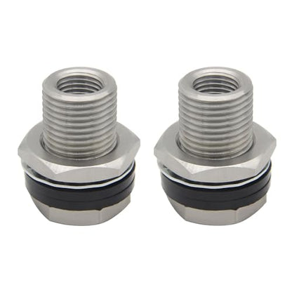 Stainless Steel Bulkhead Fitting 1/4" NPT Female Bulked Coupler Thru-bulk Tank Fitting Connector 1-1/2" Length (pack of 2) - size: 1/4" NPT Female to 1-1/2" Length
