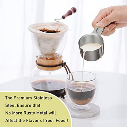 1PCS 2/3Cup (160ml, 5.3oz) Single Measuring Cup, Stainless Steel Measure Scoop, Metric and US Measurement, Dishwasher Safe - size: 2/3cup|160ml|5.3oz
