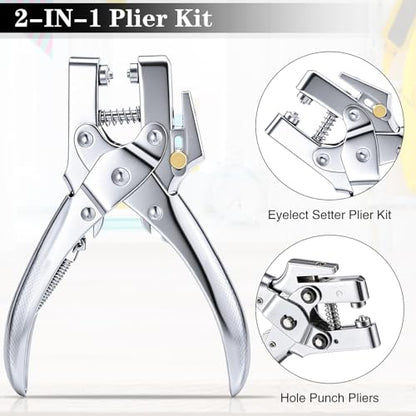 Honoson 3/16 Inch Grommet Tool Kit Eyelet Plier Set Hole Punch Grommet Hand Press Pliers with 200 Pieces of Eyelets for Clothes Shoes Bags(Black) - color: Black, size: 3/16 Inch