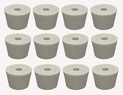 12 Pack #7 DRILLED Rubber STOPPERS Tapered Bung for Corking Home Brewing Glass Carboys (4620)