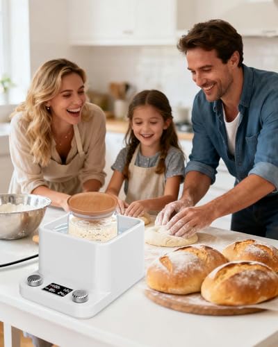 MYMULIKE Sourdough Starter Warmer for Sourdough and Kombucha Brewing - Waterproof Water Bath Heat Pad for Constant Temperature Control - Multi-Purpose Kitchen Warmer for Bread Proofing and Yogurt - color: White
