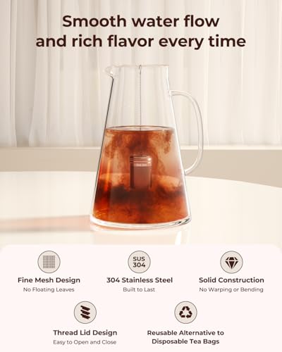 2 Pack Reinmoson Large Tea Infuser for Loose Tea & Spice Ball for Cooking | 2.1” x 2.9” Extra Fine Mesh Large Tea Strainers, 304 Stainless Steel Loose Leaf Tea Steeper for Black Tea, Rooibos, etc - size: Large
