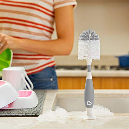 Munchkin® Baby Bottle & Small Parts Cleaning Set, Includes High Capacity Dishwasher Basket & Bristle Bottle Brush, Grey - size: 3 Piece Set