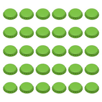 uxcell 60 Pcs Oxygen Absorbing Beer Bottle Caps, 32mm Pry Off Bulk Crown Caps Bottle Toppers for Soda Beer Wine Glass Bottles Home Brewing DIY Pendants or Craft Scrapbooks, Green - color: Green