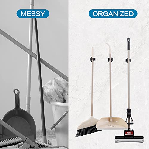 JAMEND CLXP 3PCS Broom and Mop Holder, Heavy Duty Garden Tool Organizer Rack Rake and Shovel Handle, Stainless Steel Mop Hanger. Wall Mounted Utility Rack with Screws, Silver. - color: Silver, size: 3