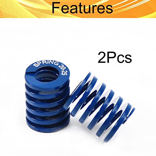 Heyiarbeit 20mm OD 10mm ID 25mm Long Spring Steel Spiral Stamping Light Load Compression Mould Die Spring for 3D Printer Blue 2Pcs - color: Blue, size: TL-20-10-25