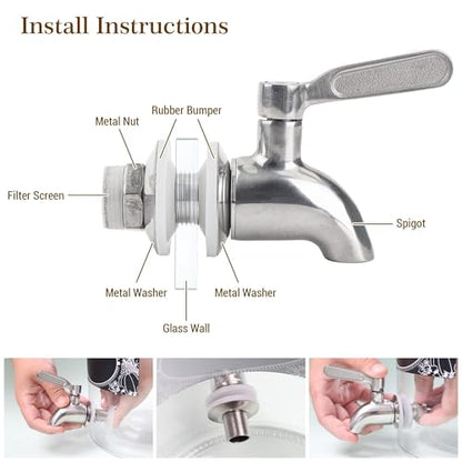 Stainless Steel Spigot for Beverage Dispenser, Water Dispenser Replacement Part, Outdoor Water Faucet for Sun Tea Jar, Party, Camping (2 Pack) - size: 2 Pack