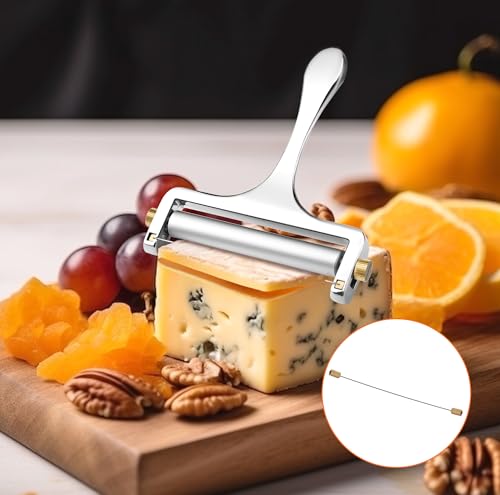 TOPULORS 5-Pack Stainless Steel Cheese Slicer Cutter Replacement Wires, Compatible With Zulay Kitchen, Sopito, Bellemain Roller Cheese Slicers, Ideal for Hard & Soft Cheese Slicing