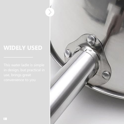 Cabilock 17.32In Long Handle Stainless Steel Water Ladle Multipurpose Kitchen Scoop for Soup and Water Serving Ergonomic Design for Home and Restaurant Use - size: 44X14CM