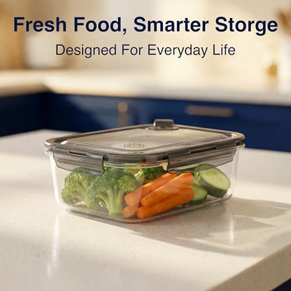 BPA-Free Plastic Airtight Food Storage Containers with Vented Lids, 5-Pack (3.4 Cups Each) for Meal Prep and Leftovers - size: Pack of 5 (3.4 Cup)