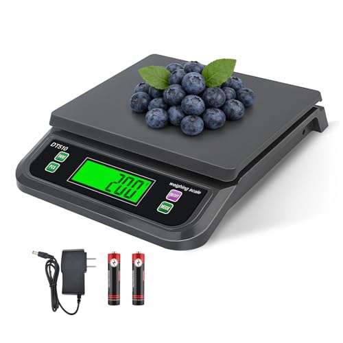 66LB 30kg Large Digital Kitchen Scale Food Scale for Baking Cooking Bread Meat Scales with Tare and Prep Counting LCD Display with Adapter, 6 Unit (Grey, 30kg) - color: Grey-30kg, size: Grey-30kg