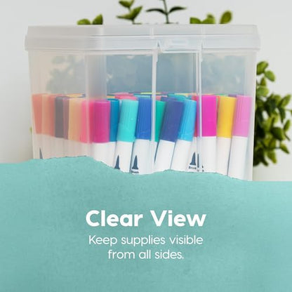 IRIS USA Vertical Storage Bins with Lids |Made in USA| Flip Top Containers for Organizing Pantry, Office, Craft, and Study Supplies - Large (4-Pack) - size: Large - 4 Pack