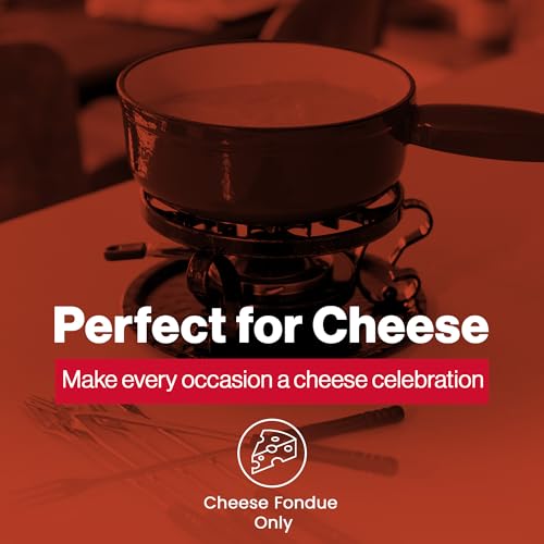 Swissmar Lugano Cast Iron Cheese Fondue Set, 9-Piece, 2 QT / 2 L - Ideal for Melting Cheese, Chocolates, Caramel, & More - Perfect for Kitchen Collection & Gift Giving - Metallic Black - color: Metallic Black