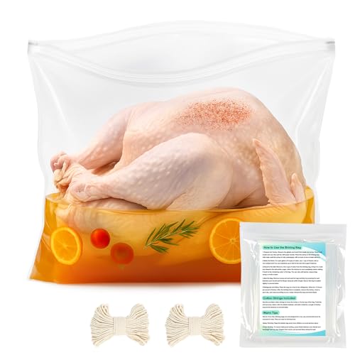 4 Pack Large Turkey Brine Bags | 26"×22" | Thickened Brining Bag | Holds up to 35lbs | Double Zippers Seal | Heavy Duty Brine Bags for Meat | Thanksgiving & Holiday Feast Essential - size: 4 Pack