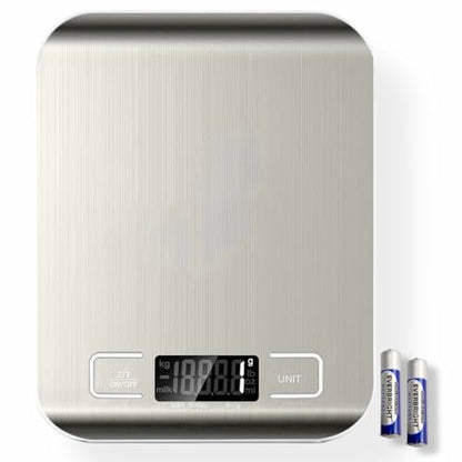 Digital Kitchen Scale, Food Scale in Grams & Ounces, 1g Precision for Cooking, Baking & Meal Prep, Stainless Steel with LCD Display, Tare Function, Compact for Diet & Coffee Use
