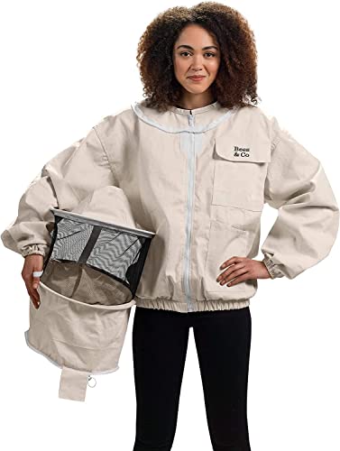 Bees & Co K73 Natural Cotton Beekeeper Jacket With Round Veil