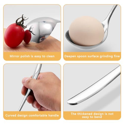 Soup Ladle, 2Pcs 304 Stainless Steel Ladle Spoon Small Gravy Soup Ladle Kitchen Utensil Cooking Serving Spoon for Cooking Buffet, Party, Kitchen(6.69inch+8.07inch)