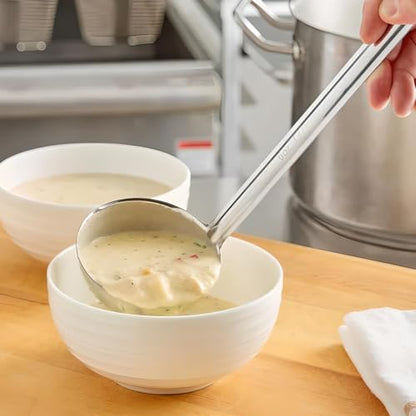 OCS Parts Set of 3 Stainless Steel Culinary Ladles | One-Piece Dishwasher Safe Home, Restaurant, Buffet and Catering Serving Ladle for Sauces, Soup, Gravy, and Salad Dressing (6-8 - 10 Ounce) - size: 6 - 8 - 10 Ounce