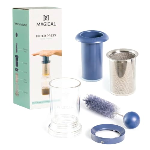 Magical Butter Filter Press – BPA-Free Reusable Straining System with Plunger & Cleaning Brush – Mess-Free Infused Oil & Butter Strainer - size: Magical Filter Press