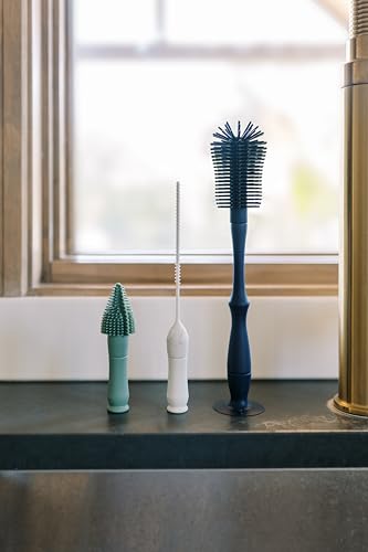 Dr. Brown's Silicone Cleaning Brush Set with Bottle, Spout, and Straw Brush, 3 Brushes to Clean Baby Bottles, Spouts, Nipples, and Straws, BPA Free – 3-Pack - color: Silicone Cleaning Brush Set, size: Compact