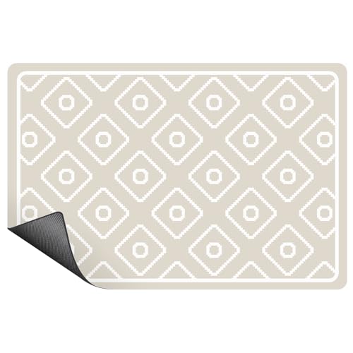 SUEH DESIGN Dish Drying Mat, Absorbent Coffee Mat 19.6 x 11.8 in Quick Dry Drying Mats Large Coffee Mat for Coffee Bar Kitchen Countertop, Khaki - color: S: Khaki, size: 11.8" x 19.6"